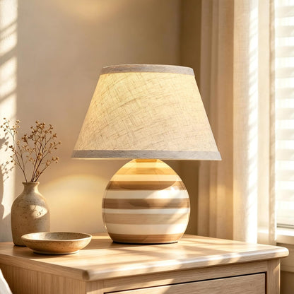 Striped Ceramic Table Lamp