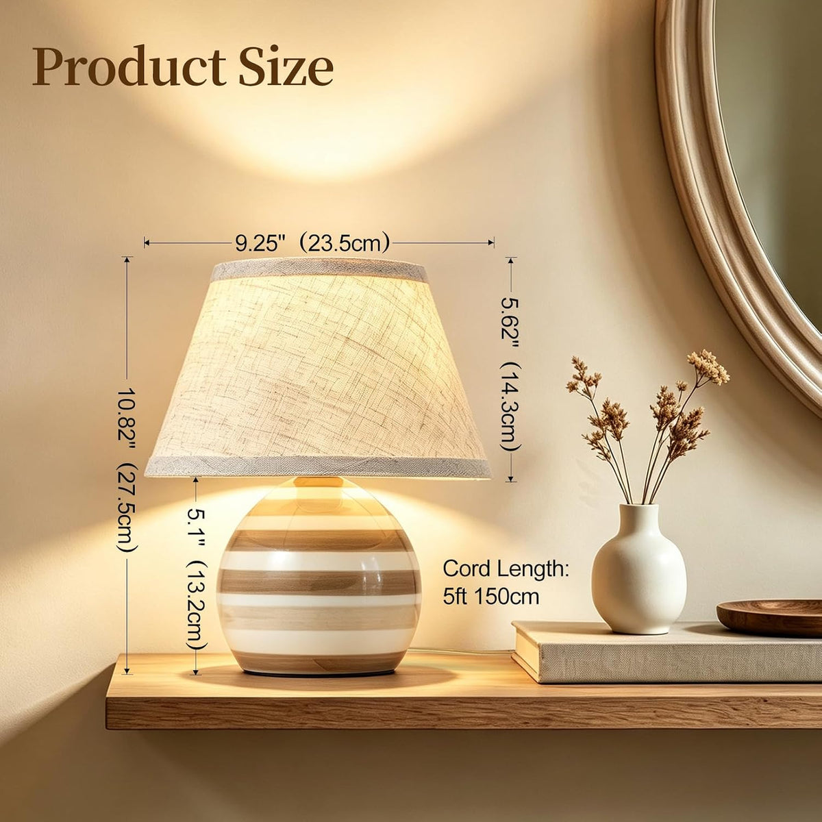 Striped Ceramic Table Lamp