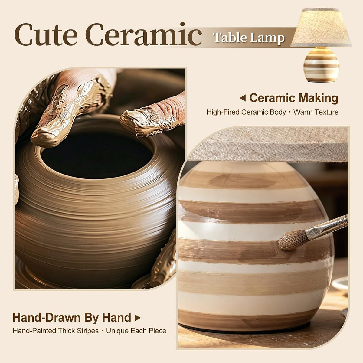 Striped Ceramic Table Lamp