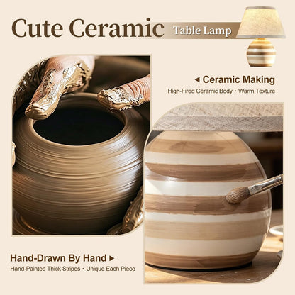 Striped Ceramic Table Lamp