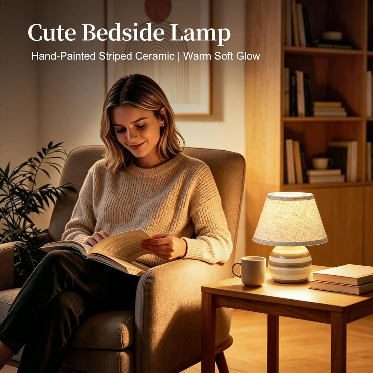 Striped Ceramic Table Lamp