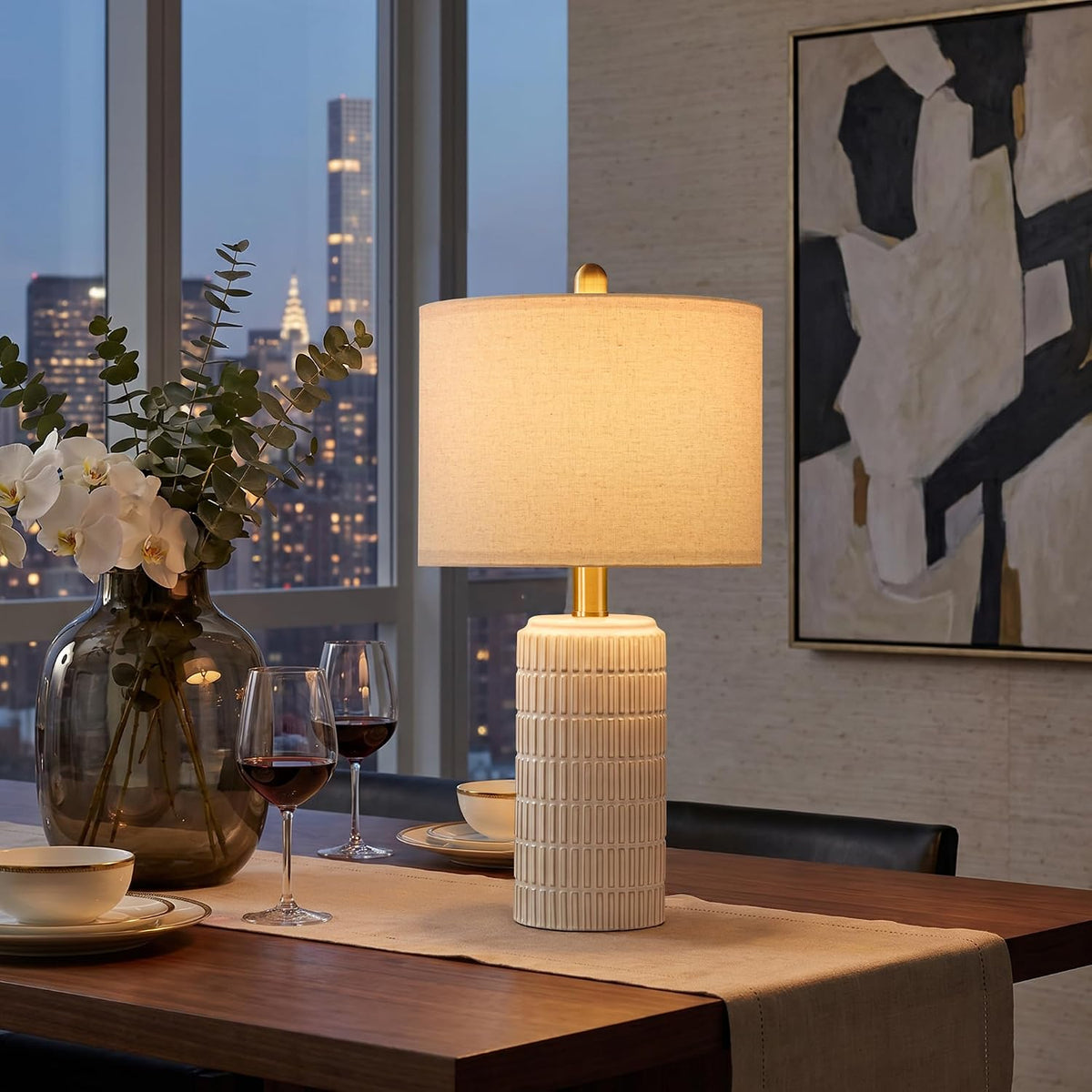 Ivory Ceramic Table Lamp
