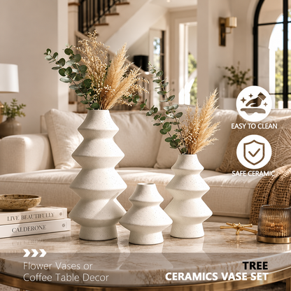 Pine Tree Ceramic Vase Set