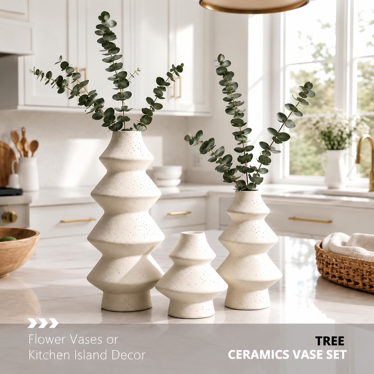 Pine Tree Ceramic Vase Set