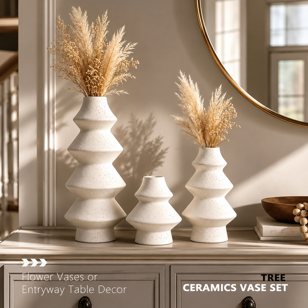 Pine Tree Ceramic Vase Set