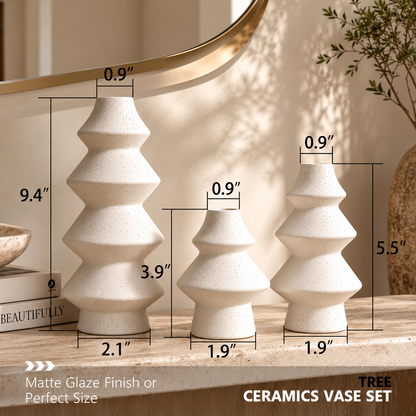 Pine Tree Ceramic Vase Set
